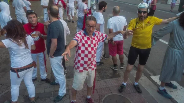 Pamplona Spanien Juli 2019 San Fermin Menschen Pamplona Spanien Während — Stockfoto