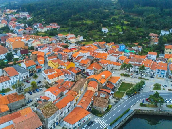 Vista Aérea Vila Piscatória Espanha Drone Foto — Fotografia de Stock