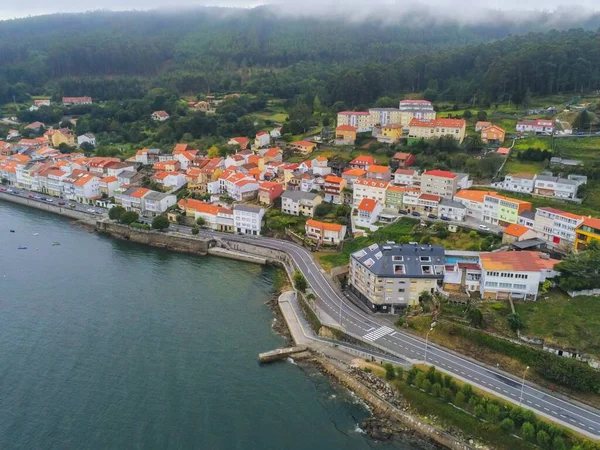 Vista Aérea Vila Piscatória Espanha Drone Foto — Fotografia de Stock