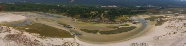 Piękna Piaszczysta Plaża Zdjęcie Lotnicze Przez Drone — Zdjęcie stockowe