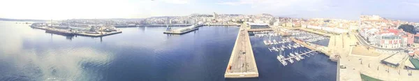 Corogne Vue Aérienne Dans Zone Portuaire Galice Espagne Photo Drone — Photo