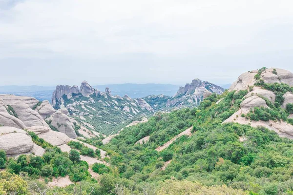 Une Vue Imprenable Sur Montagne Sant Jeroni Catalogne Espagne — Photo