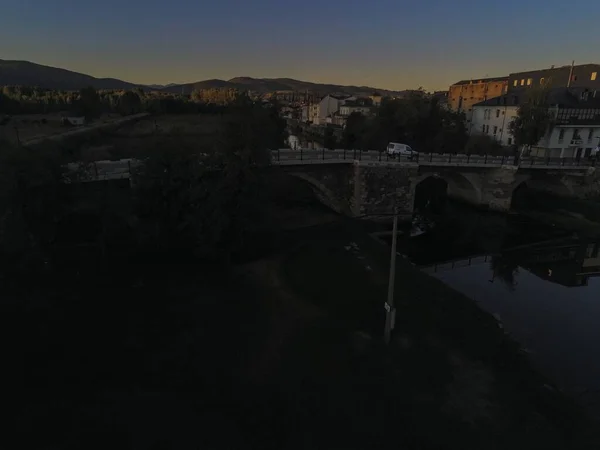 Vue Aérienne Pont Dans Pèlerinage Camino Santiago Leon Espagne — Photo