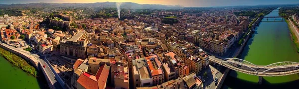 トルトーサ タラゴナの歴史的都市の空中ビュー スペイン カタルーニャ州 ドローン写真 — ストック写真