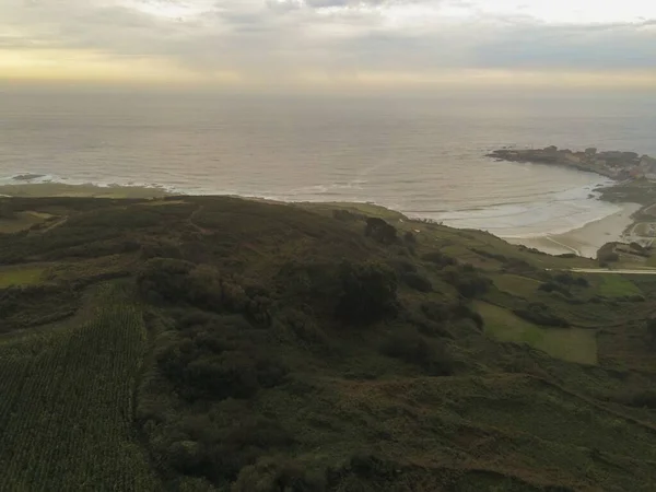 Luftaufnahme Eines Küstenortes Galicien Spanien Drohnenfoto — Stockfoto