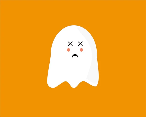 Illustration Dead Ghost Isolated Orange Background — Stock Photo, Image