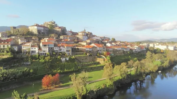 Vista Aérea Tui Galiza Espanha Fronteira Portugal Drone Foto — Fotografia de Stock