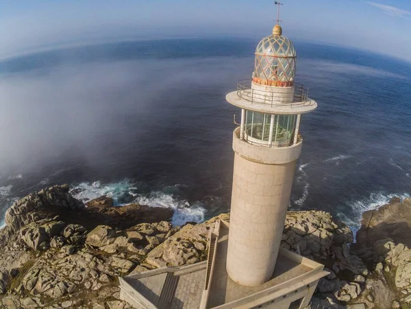 Rocky Coast Lighthouse Area Spain Aerial Photo — Stock Photo, Image