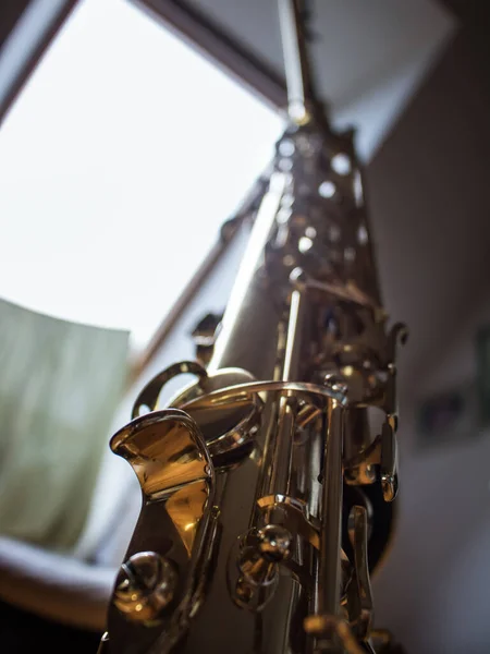 Det Gyllene Saxofonmusikinstrumentet — Stockfoto