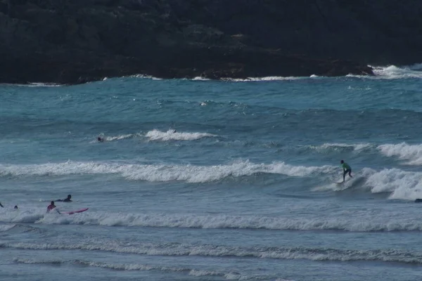 Surfer Strand Von Galicien Coruna Spanien Europa — Stockfoto