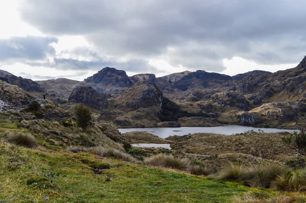 Uma Bela Paisagem Alto Ângulo Parque Nacional Cajas Equador — Fotografia de Stock