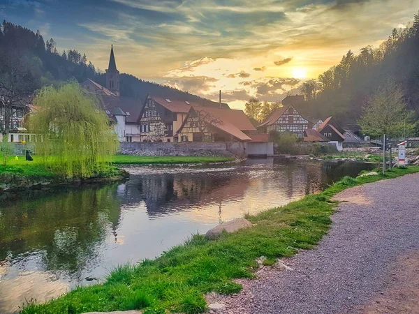 Krásná Řeka Vesnici Alsasko Francie Evropa — Stock fotografie
