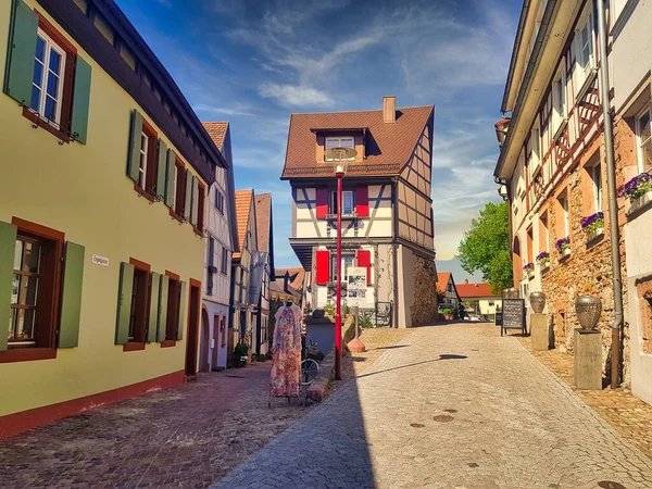 Alsasko Tradiční Domy Krásné Vesnici Alsasko Francie Evropa — Stock fotografie