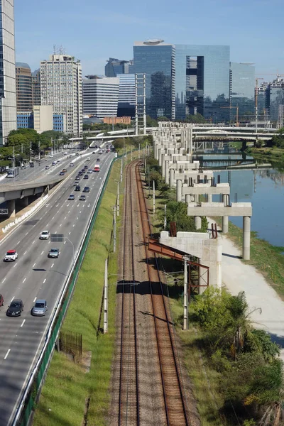 Sao Paulo Brazil Jul 2020 Sao Paulo Brazilië Rivier Tiete — Stockfoto