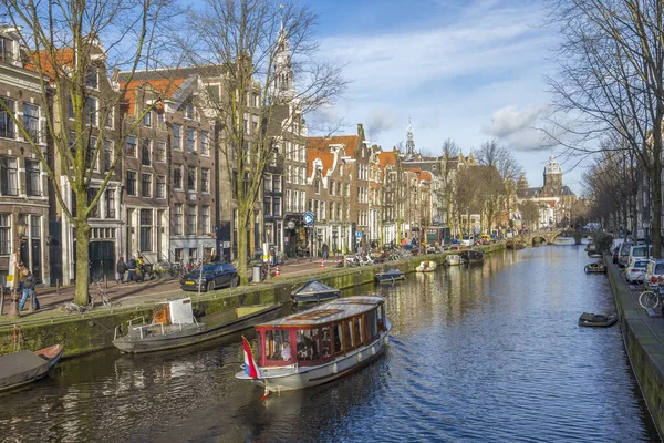 Amsterdam Países Bajos Enero 2018 Vista Los Famosos Canales Ámsterdam — Foto de Stock