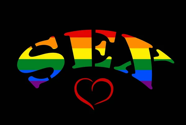 Una Ilustración Del Sexo Corazón Los Colores Comunidad Lgbt Sobre —  Fotos de Stock