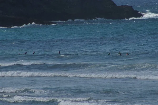 Surfista Nella Spiaggia Della Galizia Coruna Spagna Europa — Foto Stock