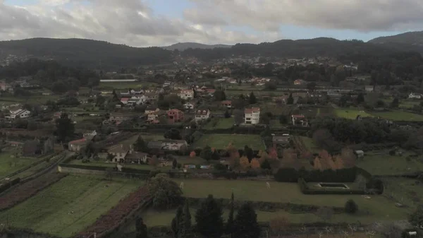 투이에서 공중에서 스페인의 갈리시아 포르투갈의 국경에 있습니다 Drone Photo — 스톡 사진