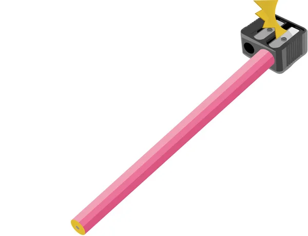 Eine Darstellung Eines Bleistifts Und Eines Spitzers Auf Weißem Hintergrund — Stockfoto