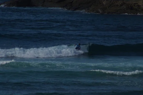 Surfer Strand Von Galicien Coruna Spanien Europa — Stockfoto