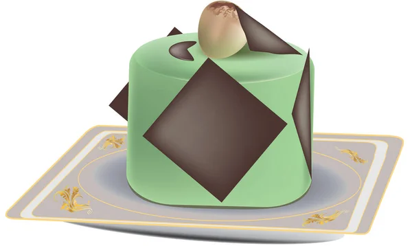 Een Weergave Van Een Groene Cake Als Geïsoleerde Achtergrond — Stockfoto