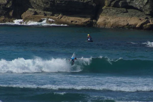 Surfare Stranden Galicien Coruna Spanien Europa — Stockfoto