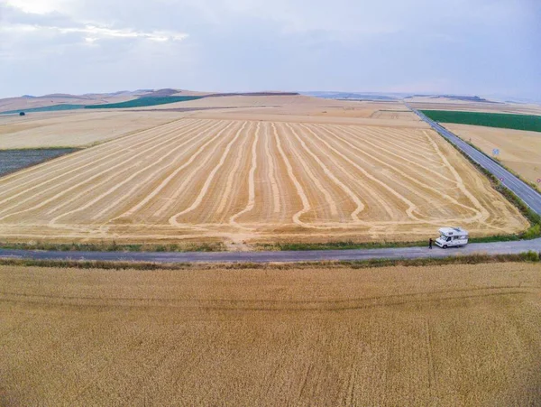 西班牙各领域的空中观点 欧洲的农业 — 图库照片