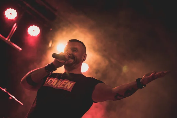 Barcelona Spain Dec 2019 Rapper Locus Duokie Singing Touring Concert — Stock Photo, Image