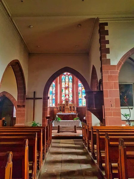 Hermosa Iglesia Norte Francia Cerca Alemania —  Fotos de Stock