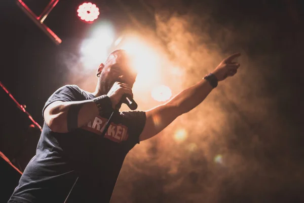 Barcelona Spain Dec 2019 Rapper Locus Duokie Singing Touring Concert — Stock Photo, Image