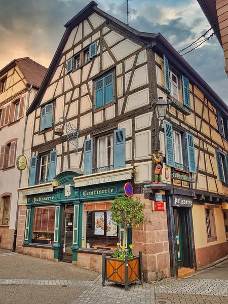 Alsasko Tradiční Domy Historické Oblasti Francie Evropa — Stock fotografie