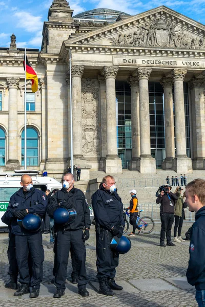 Berlin Germany May 2020 Demo Berlin Because Covid Corona Police — Stock Photo, Image