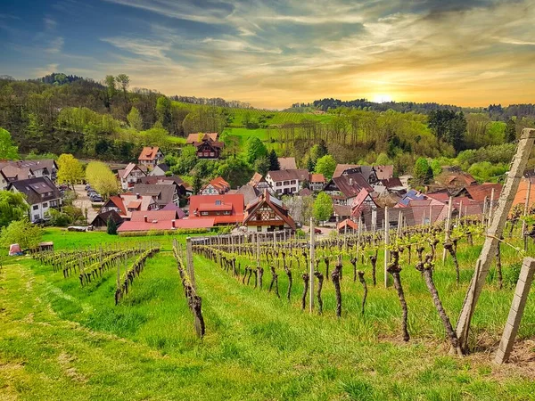 Elsass Traditionelle Häuser Einem Schönen Dorf Elsass Frankreich Europa — Stockfoto