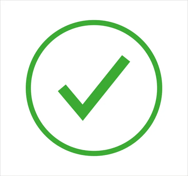 Ilustracja Okrągłego Zielonego Znaku Kontrolnego Odizolowanego Białym Tle — Zdjęcie stockowe