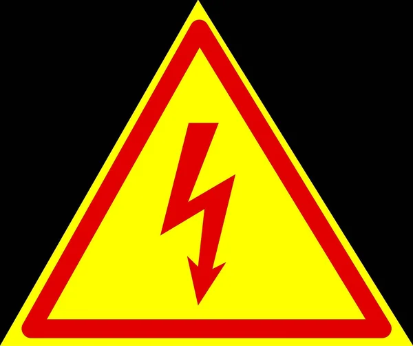 Una Ilustración Signo Precaución Electricidad Aislado Sobre Fondo Oscuro —  Fotos de Stock