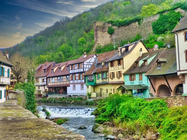 Tradiční Domy Alsasku Architektura Francii Evropa — Stock fotografie