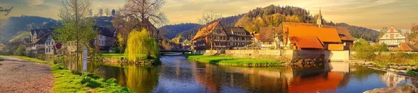 Piękna Rzeka Miejscowości Alsace Francja — Zdjęcie stockowe