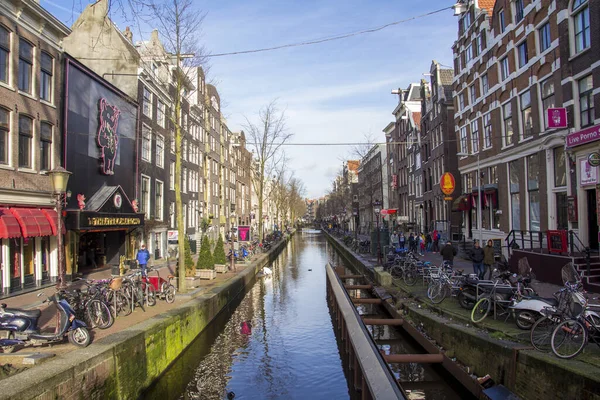 Amsterdam Países Bajos Enero 2018 Vista Los Famosos Canales Ámsterdam — Foto de Stock