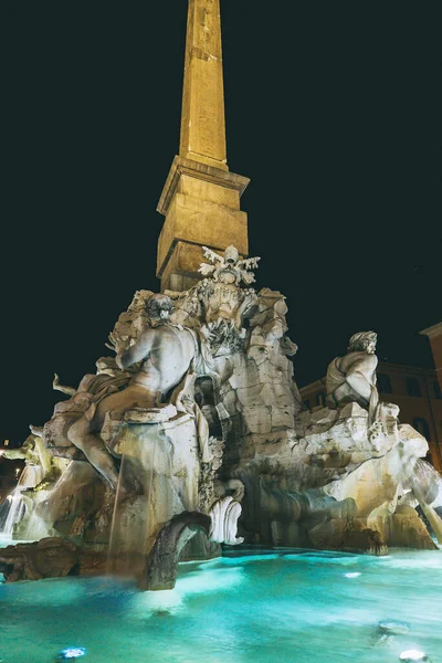 Una Bella Foto Della Fontana Dei Quattro Fiumi Piazza Navona — Foto Stock