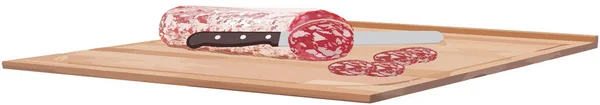 Illustration Panoramique Rendu Une Saucisse Sur Une Planche Découper — Photo