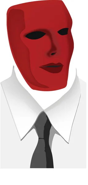 Vertical Illustration Red Mask White Shirt Isolated Background — Stock Photo, Image