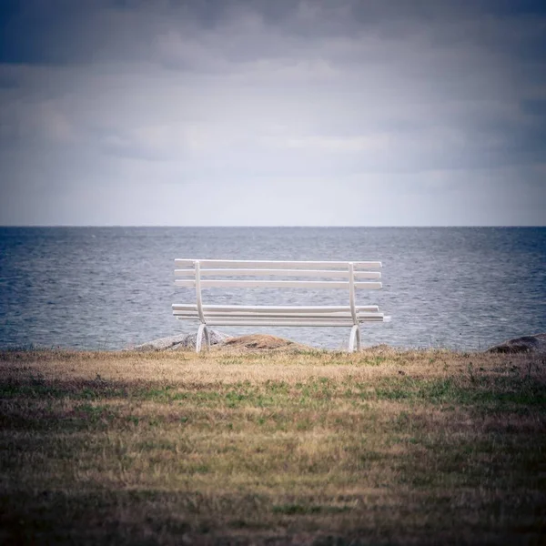 Eine Weiße Bank Meer Mit Einem Schönen Meer Und Blauem — Stockfoto