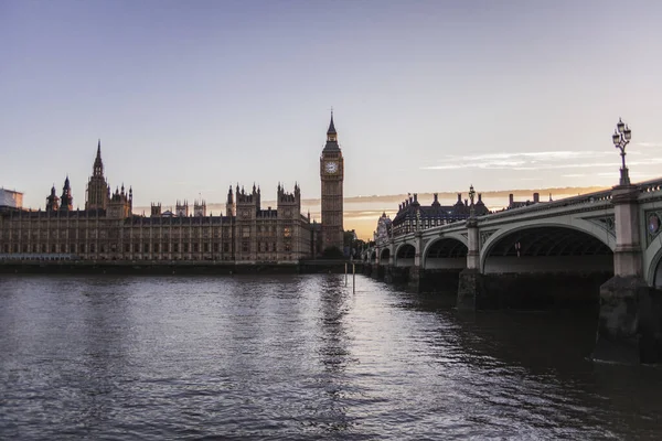 Vue Ensemble Big Ben Londres Avec Tamesis River — Photo