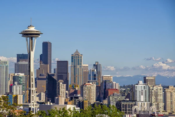 Una Toma Aérea Hermosa Ciudad Seattle Ubicada Los Estados Unidos —  Fotos de Stock