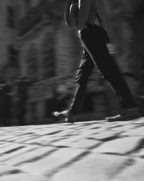 Vertical Shot Man Suit Walking — Stock Photo, Image