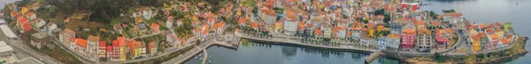 Aerial View Harbor Boats Coast Galicia Spain Drone Photo — Stock Photo, Image