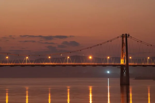 Een Prachtig Shot Van Oakland Bay Bridge Bij Zonsondergang San — Stockfoto