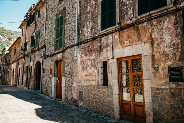 Hermoso Plano Antiguas Casas Piedra Casco Antiguo — Foto de Stock