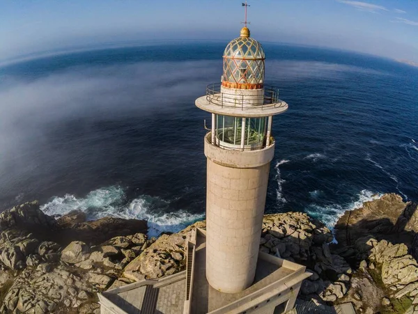 Rocky Coast Lighthouse Area Spain Aerial Photo — Stock Photo, Image