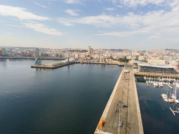 Vista Aérea Puerto Coruña Galicia España Drone Foto —  Fotos de Stock